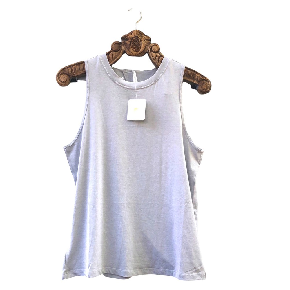 Fabletics Blake Open Back Tank Soft Grey Heather … - image 1
